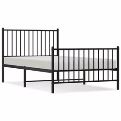 Giroletto con Testiera e Pediera Metallo Nero 100x190 cmcod mxl 105707 - Vista aggiuntiva 2
