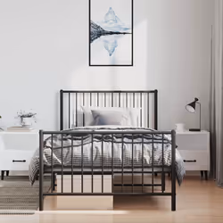 Giroletto con Testiera e Pediera Metallo Nero 100x190 cmcod mxl 105707 - Vista aggiuntiva 3