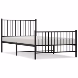 Giroletto con Testiera e Pediera Metallo Nero 100x200 cmcod mxl 81789 - Vista aggiuntiva 2