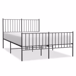 Giroletto con Testiera e Pediera Metallo Nero 120x200 cmcod mxl 81804 - Vista aggiuntiva 2