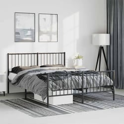 Giroletto con Testiera e Pediera Metallo Nero 135x190 cmcod mxl 105710