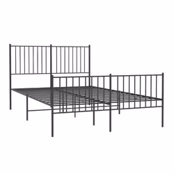 Giroletto con Testiera e Pediera Metallo Nero 135x190 cmcod mxl 105710 - Vista aggiuntiva 3