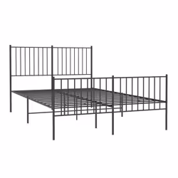 Giroletto con Testiera e Pediera Metallo Nero 140x190 cmcod mxl 81798 - Vista aggiuntiva 3