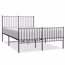 Giroletto con Testiera e Pediera Metallo Nero 140x200 cmcod mxl 105709 - Vista aggiuntiva 2