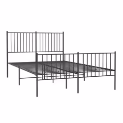 Giroletto con Testiera e Pediera Metallo Nero 140x200 cmcod mxl 105709 - Vista aggiuntiva 3