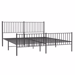 Giroletto con Testiera e Pediera Metallo Nero 180x200 cmcod mxl 129684