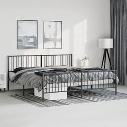 Giroletto con Testiera e Pediera Metallo Nero 193x203 cmcod mxl 105774