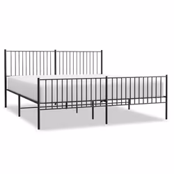 Giroletto con Testiera e Pediera Metallo Nero 193x203 cmcod mxl 105774