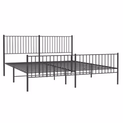 Giroletto con Testiera e Pediera Metallo Nero 193x203 cmcod mxl 105774