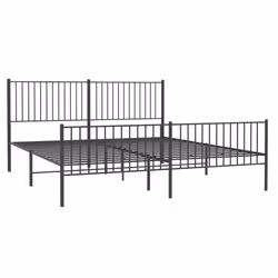 Giroletto con Testiera e Pediera Metallo Nero 200x200 cmcod mxl 81802