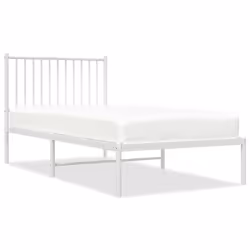 vidaXL Giroletto con Testiera Metallo Bianco 90x190 cm - Vista aggiuntiva 2