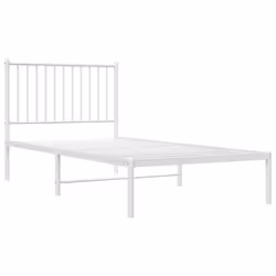 vidaXL Giroletto con Testiera Metallo Bianco 90x190 cm - Vista aggiuntiva 3