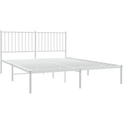 Giroletto con Testiera Metallo Bianco 150x200 cm Vidaxl