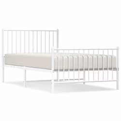 Giroletto con Testiera e Pediera Metallo Bianco 100x190 cmcod mxl 128550 - Vista aggiuntiva 2