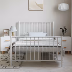 Giroletto con Testiera e Pediera Metallo Bianco 100x190 cmcod mxl 128550 - Vista aggiuntiva 3