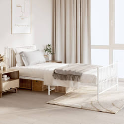 Letto adulto, Giroletto con Testiera e Pediera, Letto singolo Bianco 100x200 cm Vidaxl
