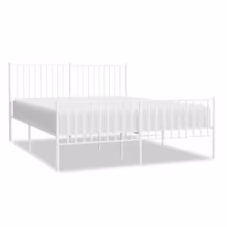 Giroletto con Testiera e Pediera Metallo Bianco 150x200 cmcod mxl 81809 - Vista aggiuntiva 2