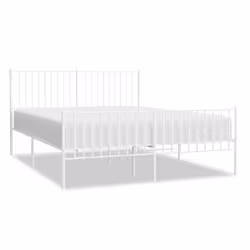 Giroletto con Testiera e Pediera Metallo Bianco 160x200 cmcod mxl 105718 - Vista aggiuntiva 2