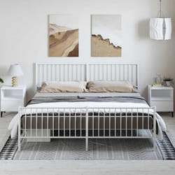 vidaXL Giroletto con Testiera e Pediera Metallo Bianco 183x213 cm