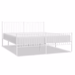 vidaXL Giroletto con Testiera e Pediera Metallo Bianco 183x213 cm - Vista aggiuntiva 2