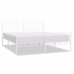 Giroletto con Testiera e Pediera Metallo Bianco 193x203 cmcod mxl 129689 - Vista aggiuntiva 2