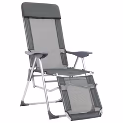 VidaXL 360145 sedia da esterno Terrazzo Alluminio, Tessile Grigio