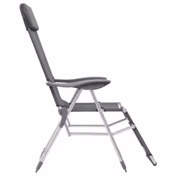 VidaXL 360145 sedia da esterno Terrazzo Alluminio, Tessile Grigio - Vista aggiuntiva 5