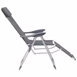 VidaXL 360145 sedia da esterno Terrazzo Alluminio, Tessile Grigio - Vista aggiuntiva 6