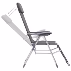 VidaXL 360145 sedia da esterno Terrazzo Alluminio, Tessile Grigio - Vista aggiuntiva 7