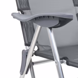 VidaXL 360145 sedia da esterno Terrazzo Alluminio, Tessile Grigio - Vista aggiuntiva 8