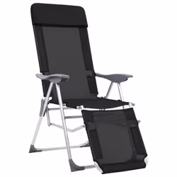 VidaXL 360146 sedia da esterno Terrazzo Alluminio, Tessile Nero