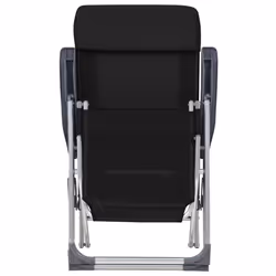 VidaXL 360146 sedia da esterno Terrazzo Alluminio, Tessile Nero - Vista aggiuntiva 4
