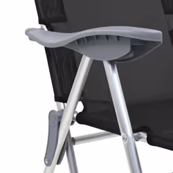 VidaXL 360146 sedia da esterno Terrazzo Alluminio, Tessile Nero - Vista aggiuntiva 8
