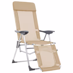 VidaXL 360147 sedia da esterno Terrazzo Alluminio, Tessile Crema