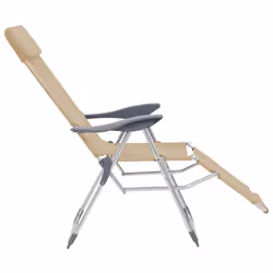VidaXL 360147 sedia da esterno Terrazzo Alluminio, Tessile Crema - Vista aggiuntiva 6