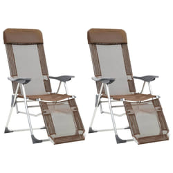 VidaXL 360148 sedia da esterno Terrazzo Alluminio, Tessile Marrone