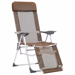 VidaXL 360148 sedia da esterno Terrazzo Alluminio, Tessile Marrone