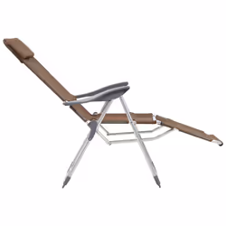VidaXL 360148 sedia da esterno Terrazzo Alluminio, Tessile Marrone - Vista aggiuntiva 6