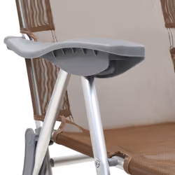VidaXL 360148 sedia da esterno Terrazzo Alluminio, Tessile Marrone - Vista aggiuntiva 8