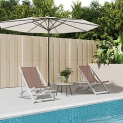 Vidaxl - Sedie da Spiaggia Pieghevoli 2 pz Marrone Alluminio e Textilene