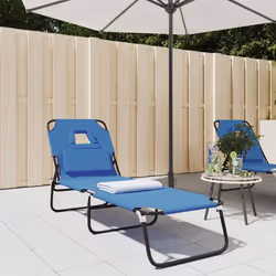 VidaXL 360175 sedia da esterno Salone Seduta imbottita Oxford, Acciaio Blu - Vista aggiuntiva 2