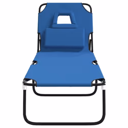 VidaXL 360175 sedia da esterno Salone Seduta imbottita Oxford, Acciaio Blu - Vista aggiuntiva 3