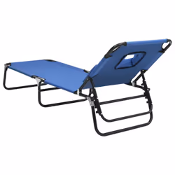 VidaXL 360175 sedia da esterno Salone Seduta imbottita Oxford, Acciaio Blu - Vista aggiuntiva 5