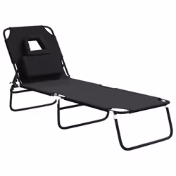 VidaXL 360176 sedia da esterno Salone Seduta imbottita Oxford, Acciaio Nero - Vista aggiuntiva 2