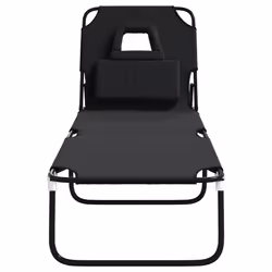 VidaXL 360176 sedia da esterno Salone Seduta imbottita Oxford, Acciaio Nero - Vista aggiuntiva 3