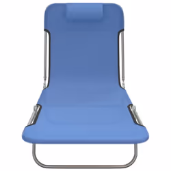 VidaXL 360180 sedia da esterno Salone Acciaio, Tessile Blu - Vista aggiuntiva 4