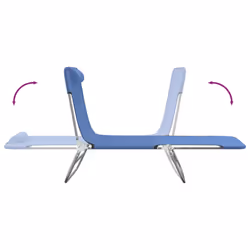 VidaXL 360180 sedia da esterno Salone Acciaio, Tessile Blu - Vista aggiuntiva 7
