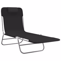Lettini Prendisole 2 pz Neri in Textilene e Acciaiocod mxl 129808