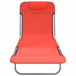 VidaXL 360182 sedia da esterno Salone Acciaio, Tessile Rosso - Vista aggiuntiva 4