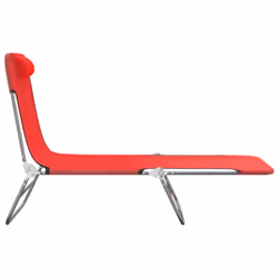 VidaXL 360182 sedia da esterno Salone Acciaio, Tessile Rosso - Vista aggiuntiva 5